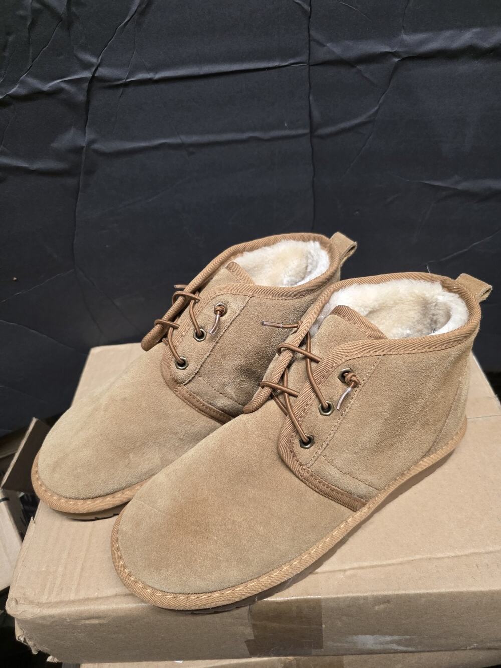 ASPEN HARPER Water Repellent CHESTNUT Suede Lace-Up Ankle Booties Sz 8.5